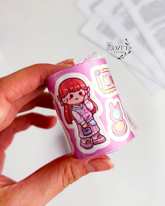 استیکر رولی دختر (برش خورده)