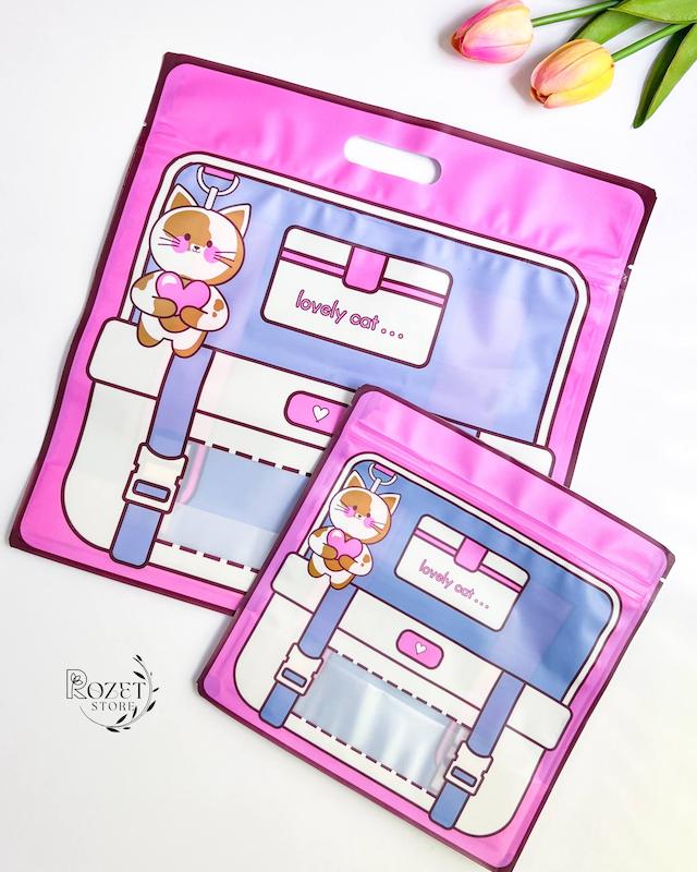 زیپ کیپ کوله پشتی طرح گربه دوست داشتنی