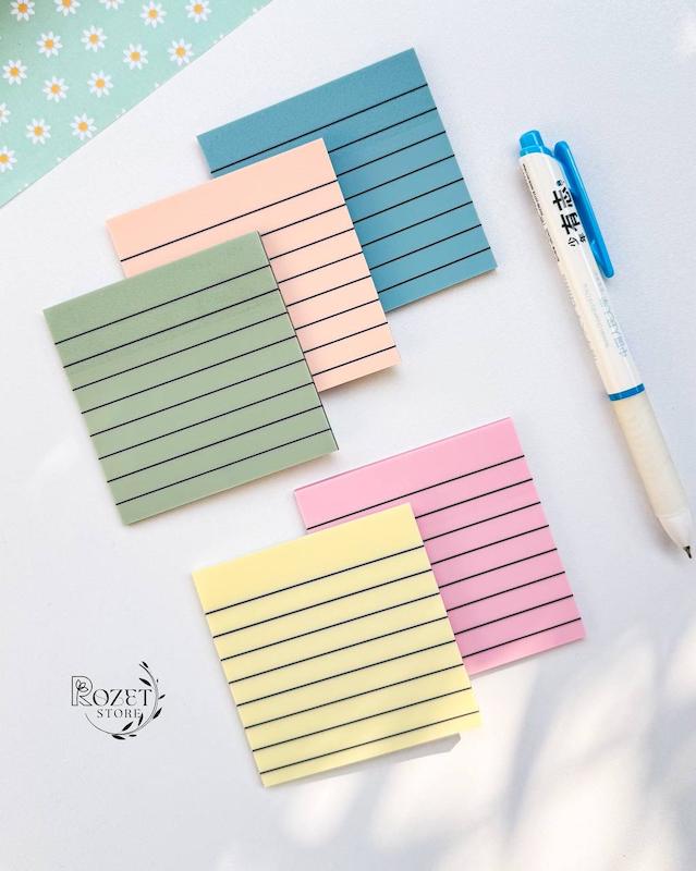 استیک نوت شفاف رنگی خط دار