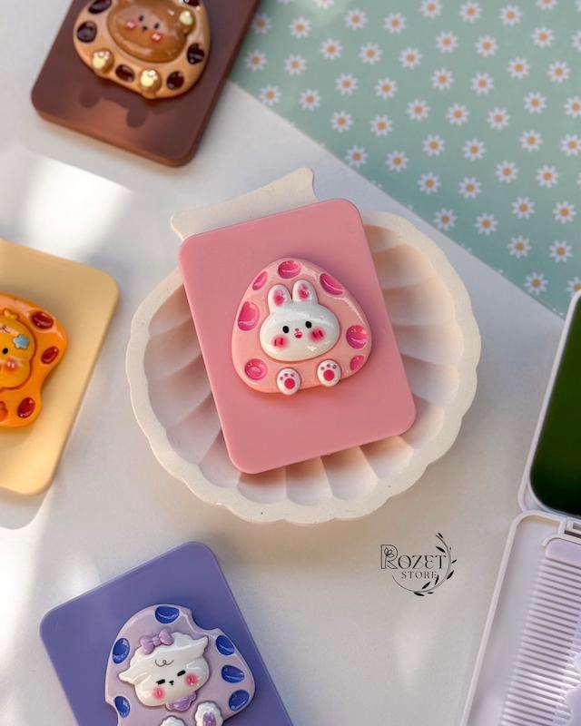 ست آینه و شانه استیکر برجسته حیوانات