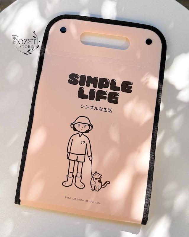 پوشه فایلی دسته دار Simple Life موکا ( اکسپندینگ فایل آ۴ )