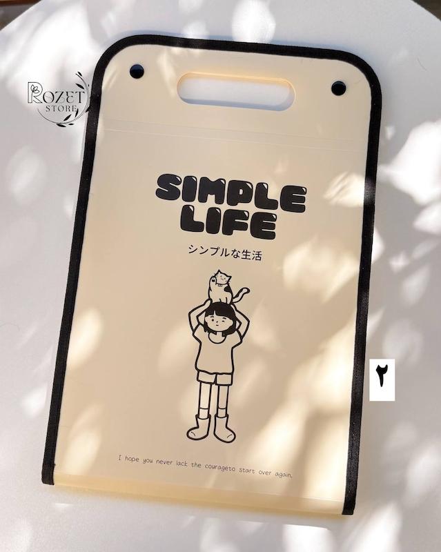 پوشه فایلی دسته دار Simple Life موکا ( اکسپندینگ فایل آ۴ )