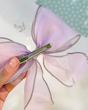 گیره مو انبری پاپیون حریر طرح گل
