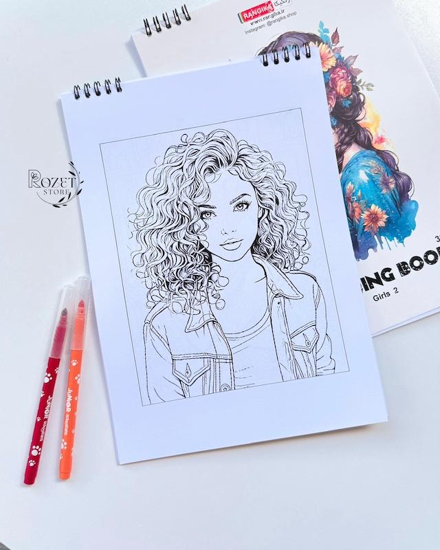 دفتر رنگ آمیزی طرح دخترانه