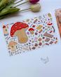 استیکر ۳ بعدی بازار قارچ و چشمه آب گرم( ۲ ورق استیکر و ۱ کارت صحنه دورو)