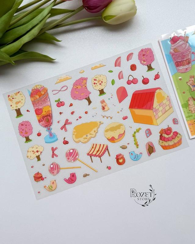 استیکر ۳ بعدی خرگوش فانتزی(۲ ورق استیکر و ۱ کارت صحنه)