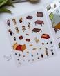 استیکر ۳ بعدی آکواریوم،نمایشگاه،باغ قارچ و جشنواره(۲ ورق استیکر و‌۱ کارت صحنه)