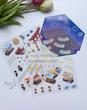 استیکر ۳ بعدی آکواریوم،نمایشگاه،باغ قارچ و جشنواره(۲ ورق استیکر و‌۱ کارت صحنه)