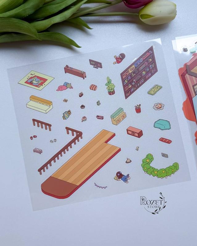 استیکر ۳ بعدی مهمانی (۳ ورق استیکر و ۱ کارت صحنه )