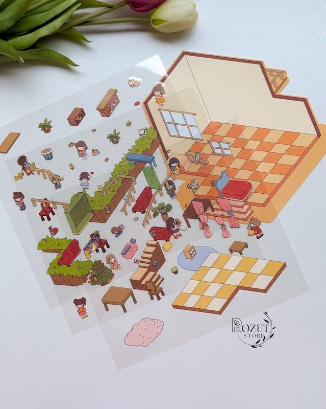 استیکر ۳ بعدی مهمانی (۳ ورق استیکر و ۱ کارت صحنه )