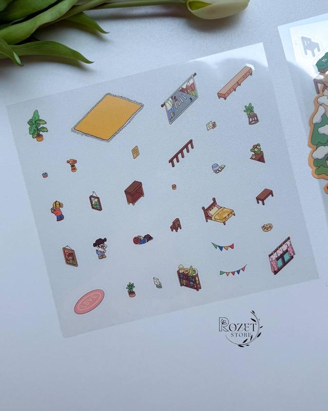 استیکر ۳ بعدی مهمانی (۳ ورق استیکر و ۱ کارت صحنه )