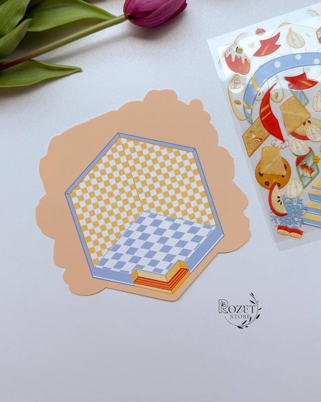 استیکر ۳ بعدی سیب ( ۲ ورق استیکر و ۱ کارت صحنه )