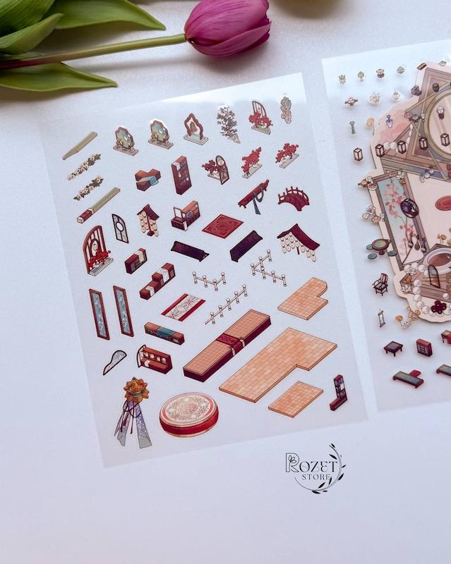 استیکر ۳ بعدی شهر چانگان ( ۲ ورق استیکر و ۱ کارت صحنه تاشو )