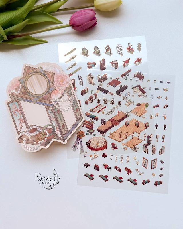 استیکر ۳ بعدی شهر چانگان ( ۲ ورق استیکر و ۱ کارت صحنه تاشو )