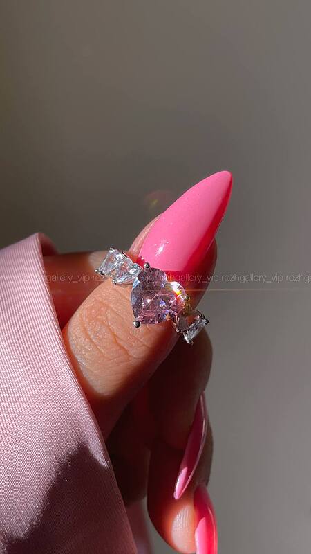 Pink Zircon heart ring🩷