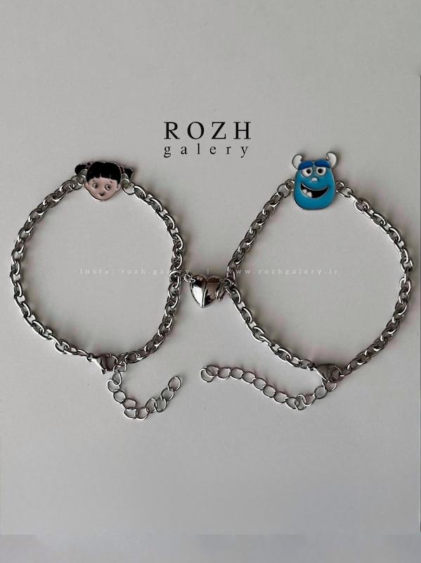 ست دستبند بو و سالیوان استیل🩵🩷