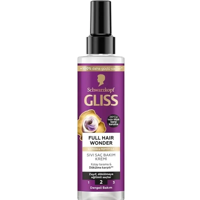 اسپری دوفاز ضد ریزش و حجم‌دهنده گلیس Gliss Full Hair Wonder (200 میل)
