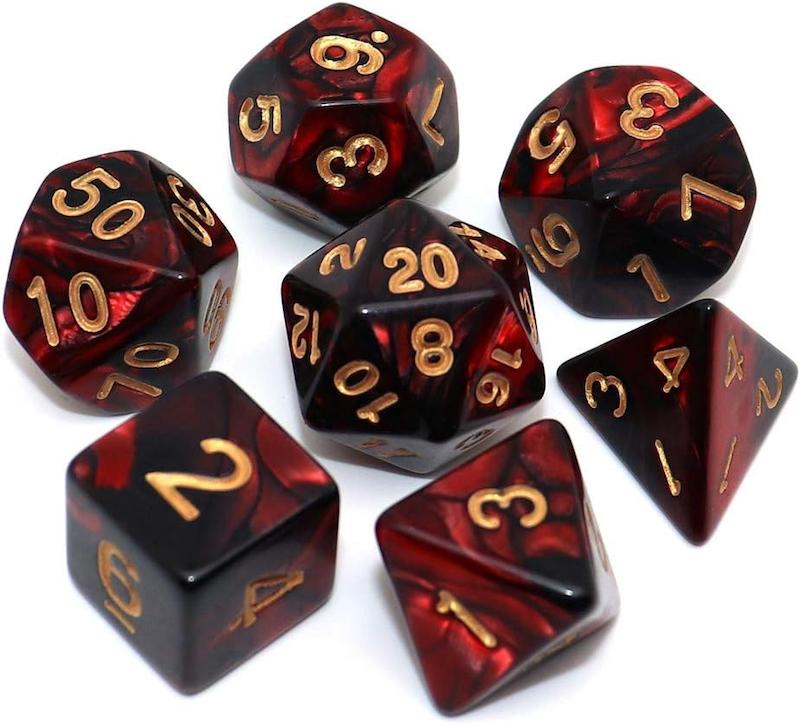 ست 7تایی تاس D&D طرح Blood Curse 