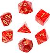 ست 7تایی تاس D&D طرح قرمز متالیک