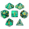 ست 7تایی تاس D&D طرح سبز متالیک