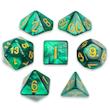 ست 7تایی تاس D&D طرح سبز متالیک