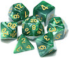 ست 7تایی تاس D&D طرح سبز متالیک