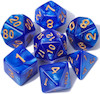 ست 7تایی تاس D&D طرح آبی متالیک
