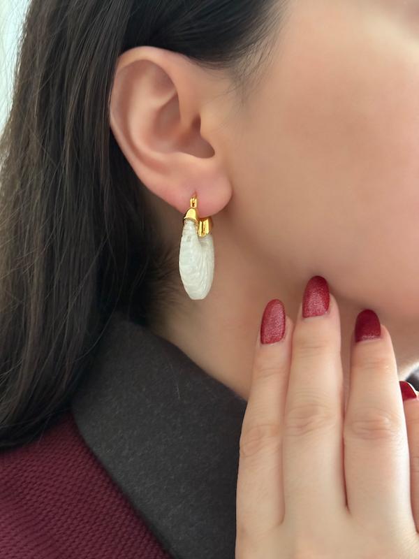 گوشواره حلزونی سفید(پایین)