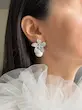 گوشواره گل ارکیده مرواریدی_گوشواره آویز سیترین