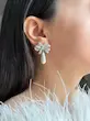 گوشواره آویز سرمه ای - گوشواره پاپیونی مرواریدی