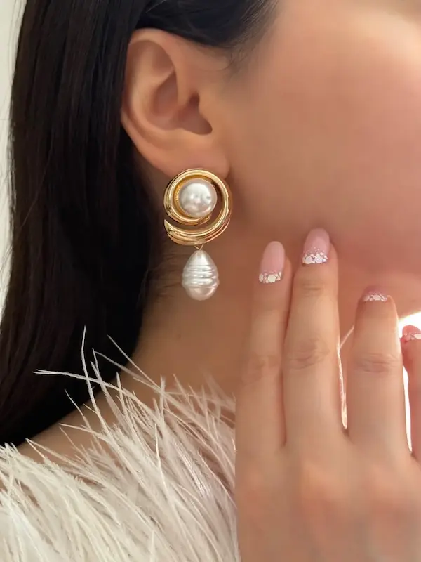 گوشواره حلزونی با مروارید