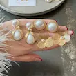 گوشواره گل توری- مروارید