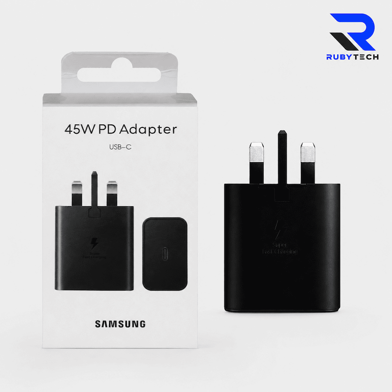 شارژر دیواری سه پین فست و PD تک پورت Samsung Type _ c مدل 45w ـ مشکی ـ NZR ( اصل ویتنام )