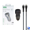 شارژر فندکی PD و فست دو پورت +Lindos مدل CR-10 83W به همراه کابل شارژ Type-C To Lightning - مشکی (گارانتی تعویض یکساله شرکتی)