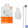 شارژر دیواری فست دو پورت Mcdodo مدل CH-3970 12W به همراه کابل شارژ آیفون - سفید (گارانتی متین) - اصلی