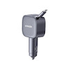 شارژر فندکی فست دو پورت Anker مدل A2738HA2 75W به همراه کابل متصل Type-C - خاکستری (گارانتی 18 ماهه شرکتی)