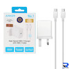 شارژر دیواری سه پین PD و فست تک پورت ANKER مدل B2347K21 20W به همراه کابل شارژ Type-C To Type-C - سفید (گارانتی 18 ماهه شرکتی)
