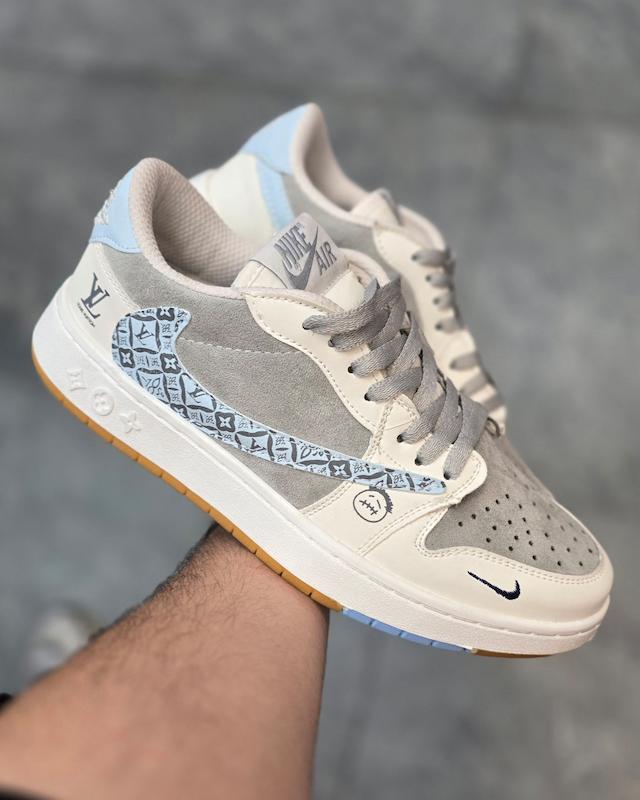 کتونی نایک جردن تراویس LV کرم طوسی Nike jordan travis