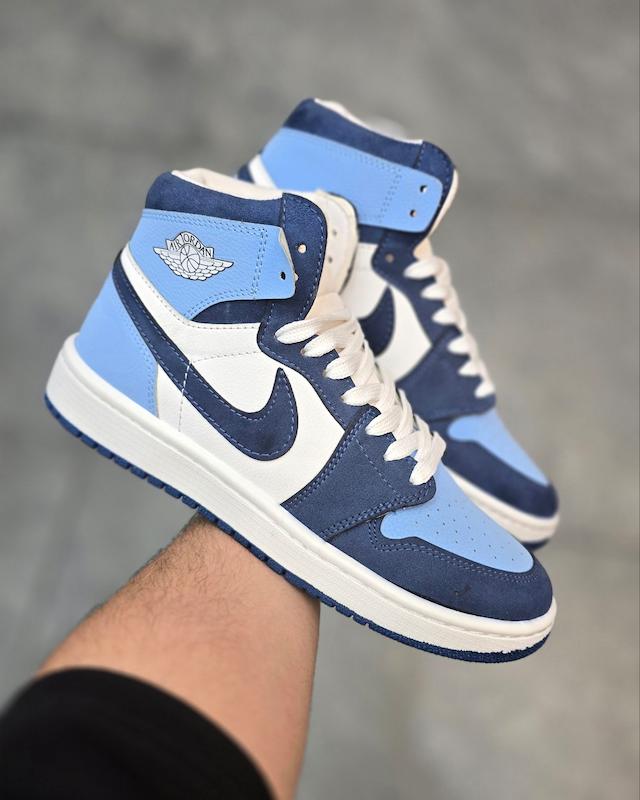 کتونی نایک جردن سرمه ای آبی ساقدار  Nike Jordan 1