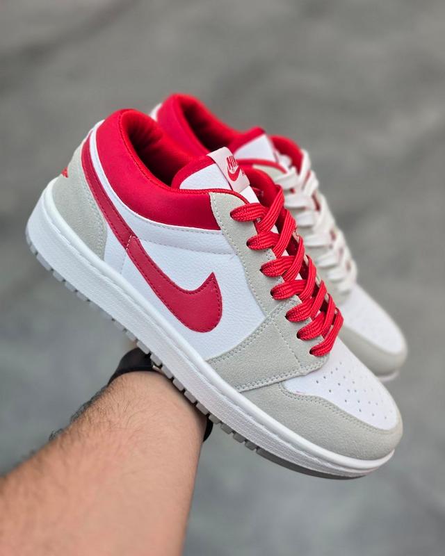 کتونی نایک جردن طوسی قرمز Nike Jordan1