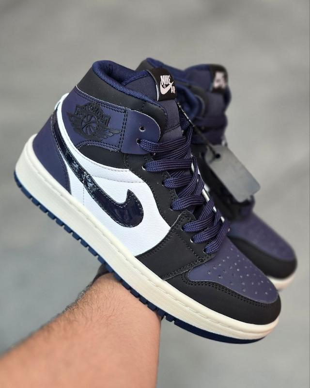 کتوتی جردن سرمه ای مشکی ساقدار Nike Jordan1