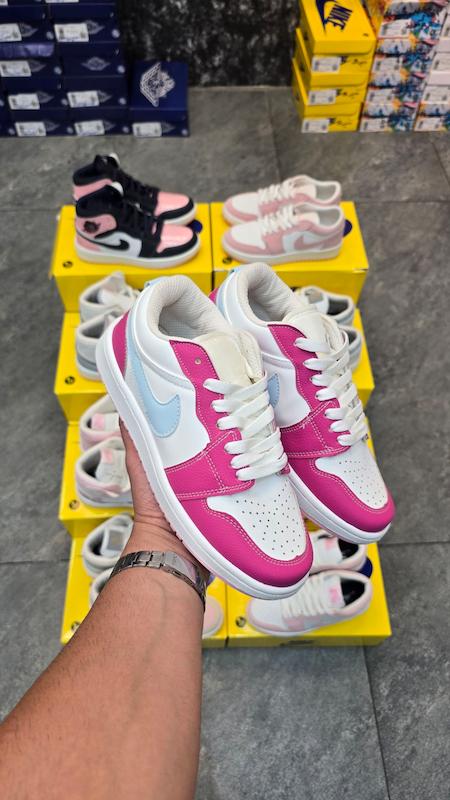 کتونی جردن صورتی نایک آبی بدون ساق 2258 Nike jordan