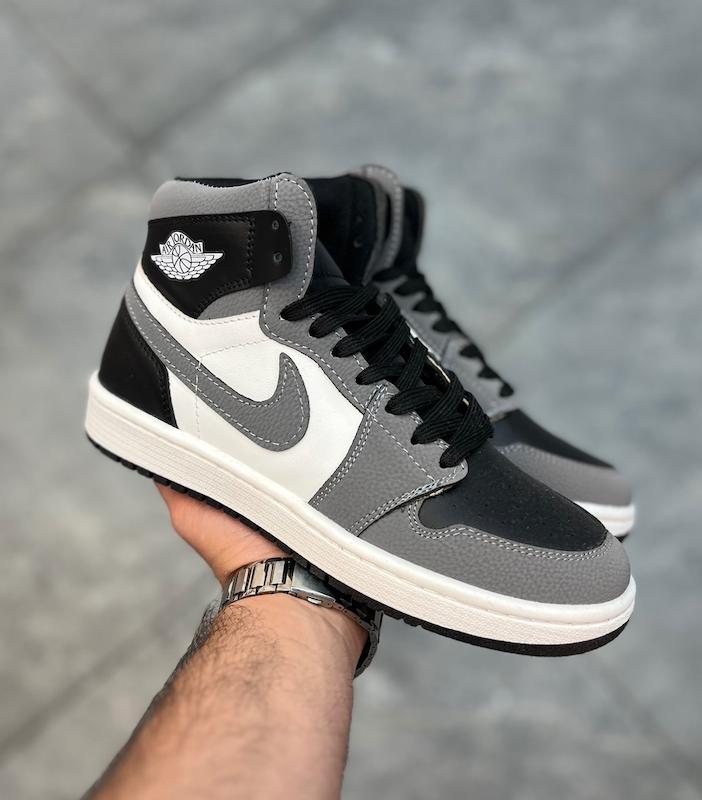 کتونی نایک جردن سفید طوسی ساقدار Nike jordan