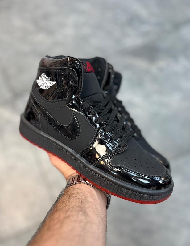 کتونی جردن ورنی کف قرمز ساقدار کد 2274 Nike jordan