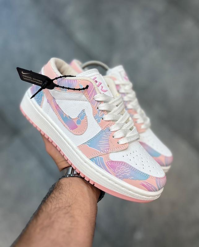 کتونی نایک جردن چاپی صورتی Nike jordan