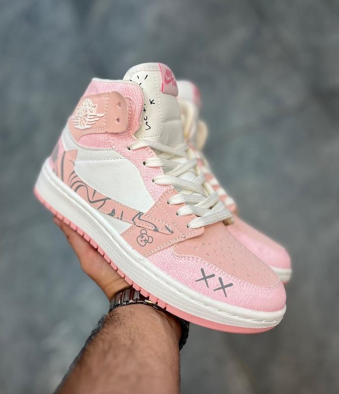 کتونی جردن تراویس نورث صورتی ساقدار Nike jordan travis