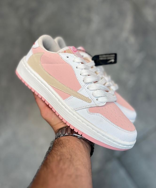 کتونی جردن تراویس صورتی نایک کرم Nike jordan travis