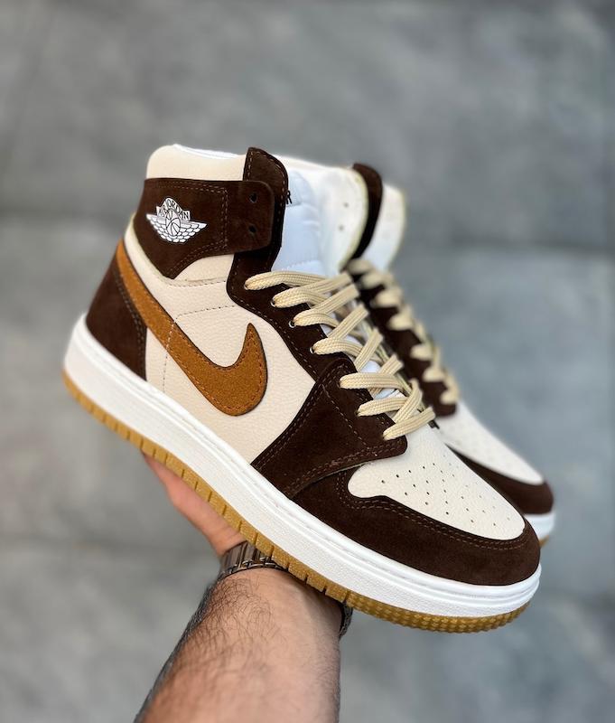 کتونی نایک جردن کرم قهوه ای ساقدار کد 2266 Nike jordan