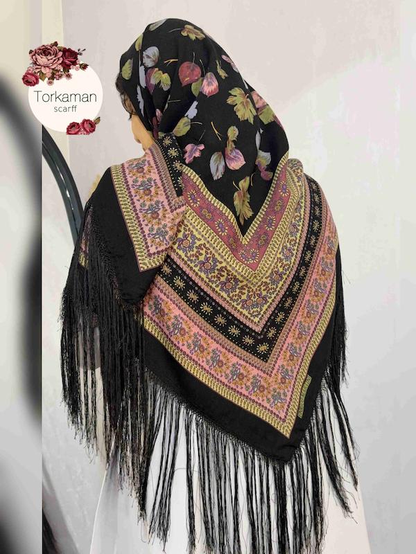 روسری ترکمن اصیل پشمي كد۲۴۴