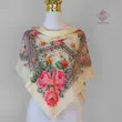 روسری نخی بابوشکا قواره 110طرح سنتی روسی